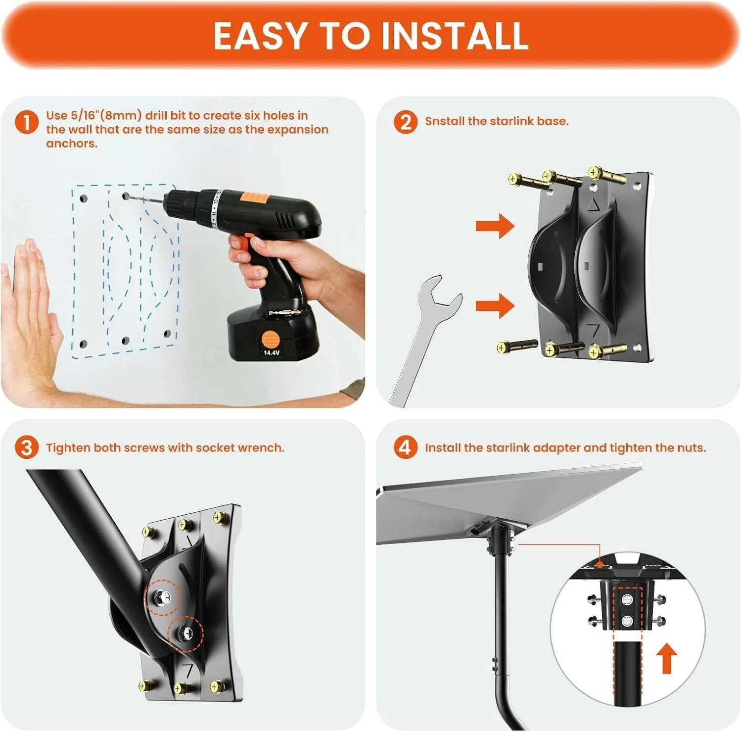 Starlink Mount Gen 3 Heavy Duty Starlink Mounting Starlink Gen 3 Mount