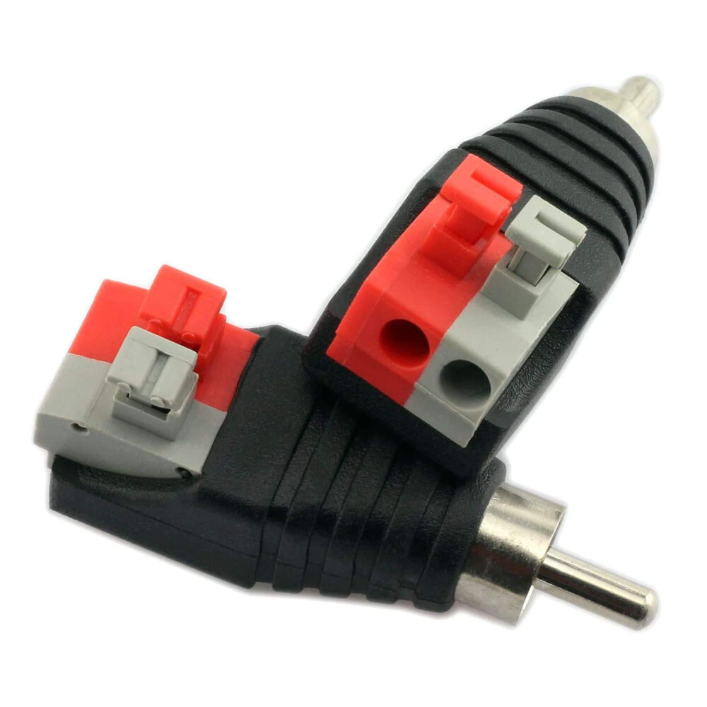 10Pcs Speaker Wire Cable to Audio Male RCA Connector Adapter Jack Plug