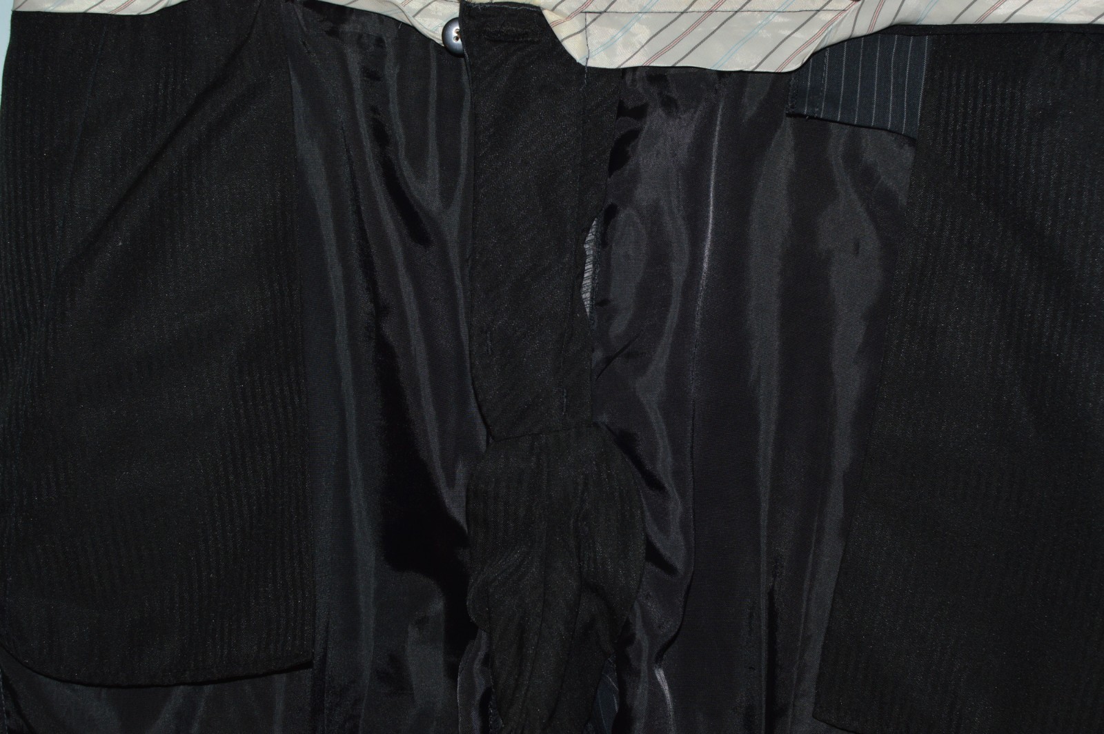 (2Pc Suit 46L 46 Long L) LAUREN RALPH LAUREN black Striped Slim Fit Suit 38x31