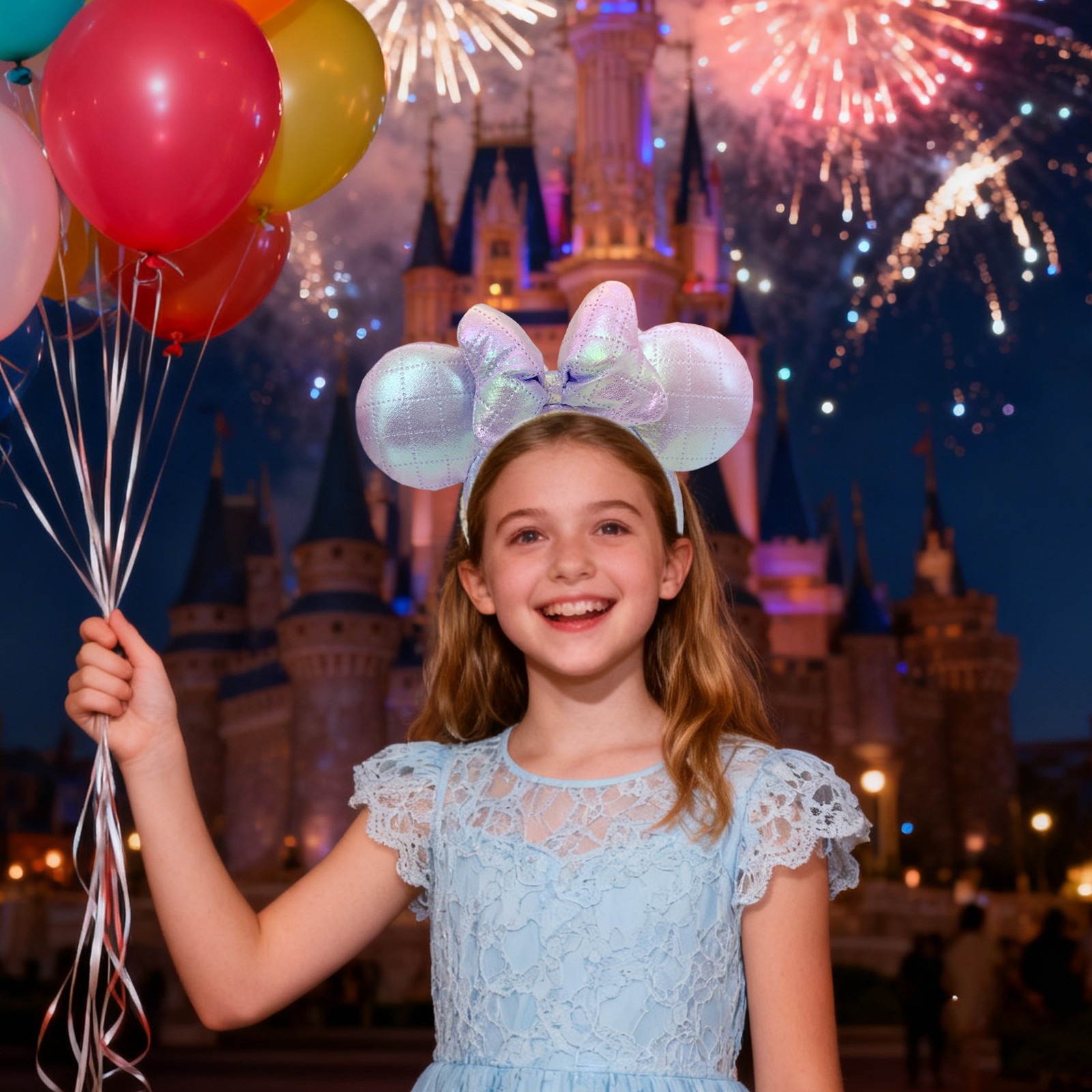 Japan Tokyo Disney-Resort Ears Iridescent Purple Minnie Mouse Ears Headband