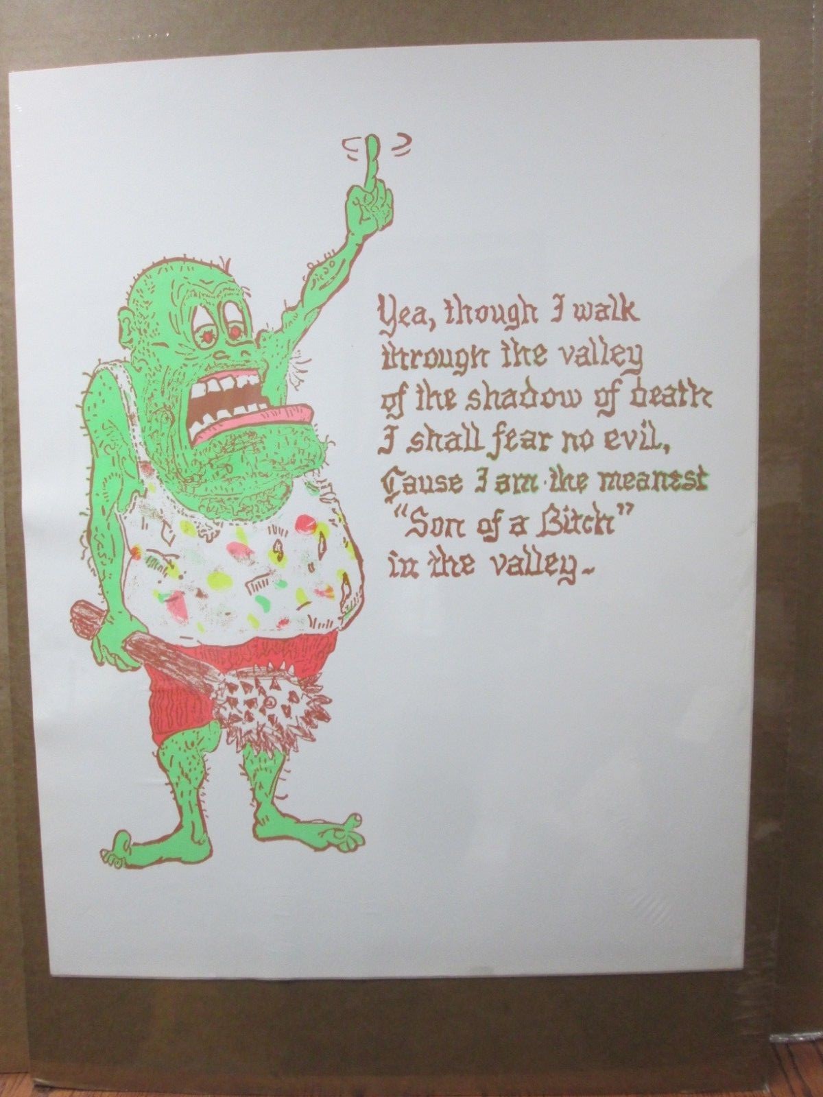 Vintage Black Light Valley of the valley of shadows Son Of a Bitch 70s Inv#G3588