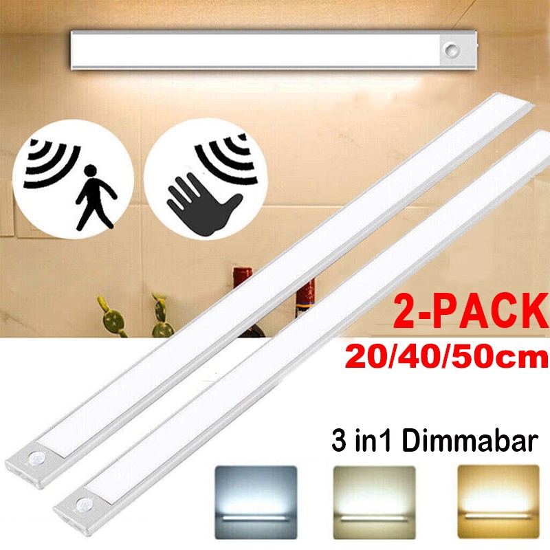 Motion Sensor Under Cabinet Closet LED Light USB Rechargeable Kitchen Lamp Strip