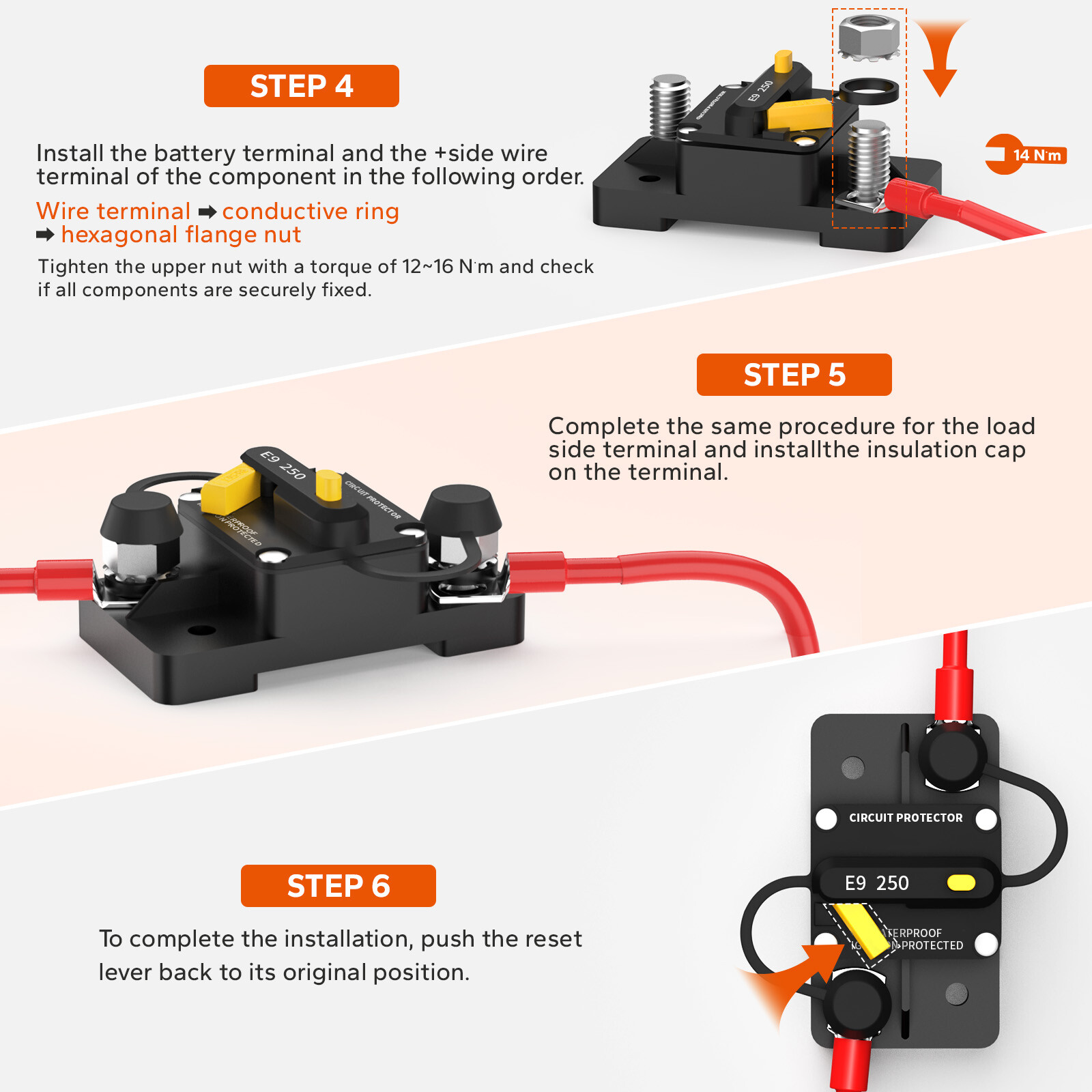 LiTime 250A Switchable Circuit Breaker for LiFePO4 Battery Easy to Install