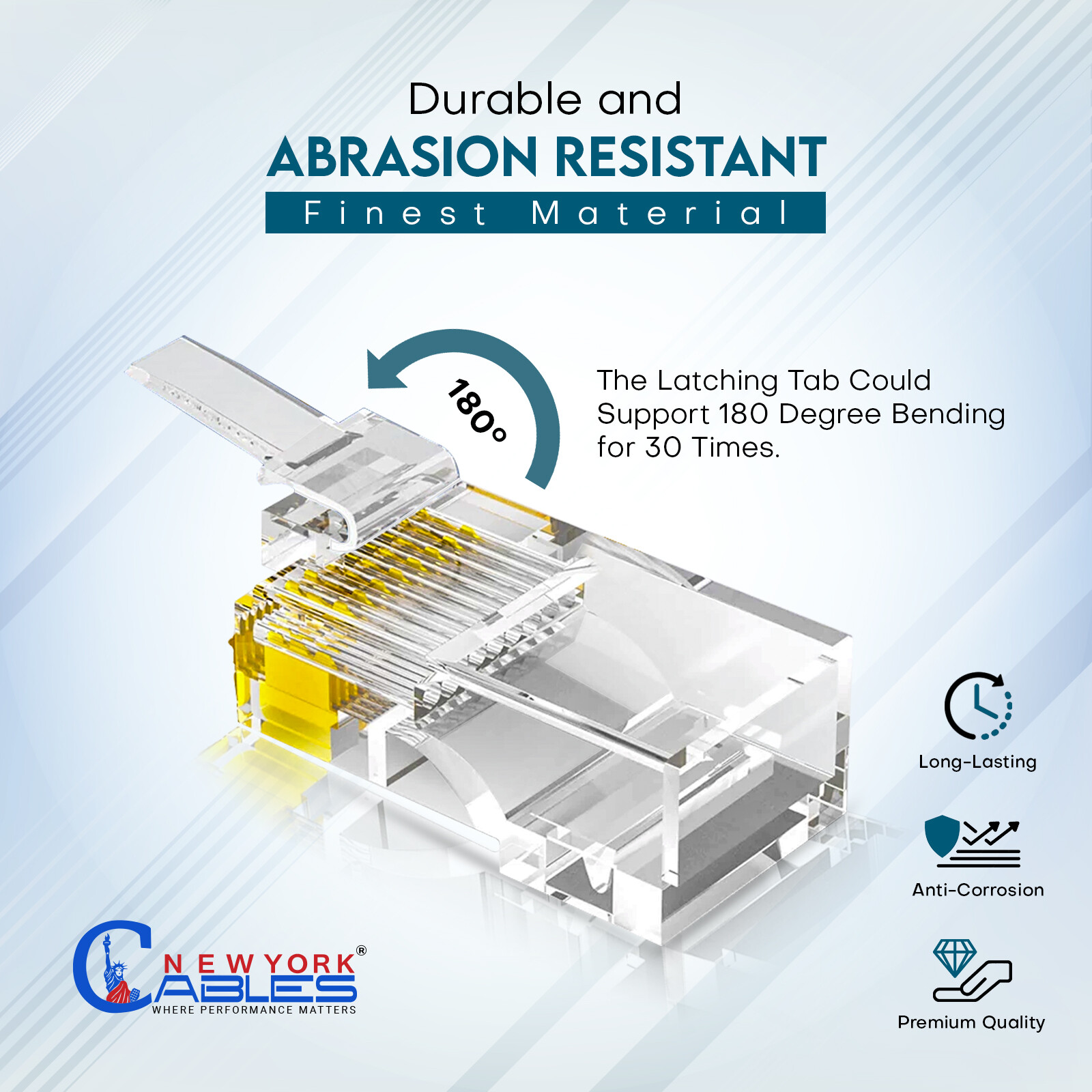 100 Pcs Cat6 RJ45 Connector LAN UTP Ethernet Network Cable End 8P8C modular Plug