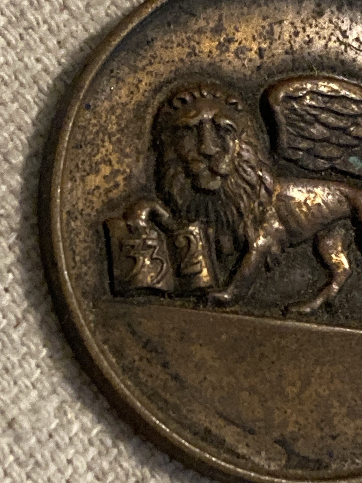 WWI US AEF ITALY 332ND INFANTRY 1928 Annual Reunion Medal New Castle PA Veteran