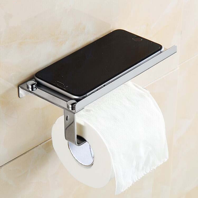 Hot Sale Wall Mounted Toilet Paper Holder with Mobile Phone Shelf Holder