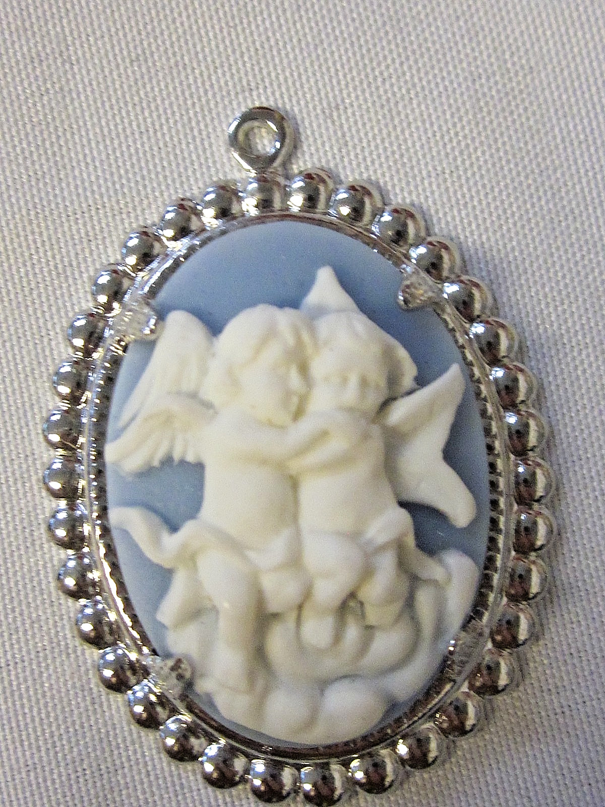 12- Rare Prong Set Rhodium Silver PLATED 25x18mm Oval Cameo Pendant Settings NOS