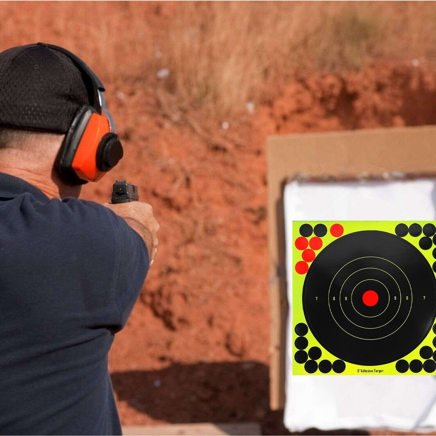 50Pcs Reactive Targets Range Paper -Bright Green Self-Adhesive Shooting Stickers