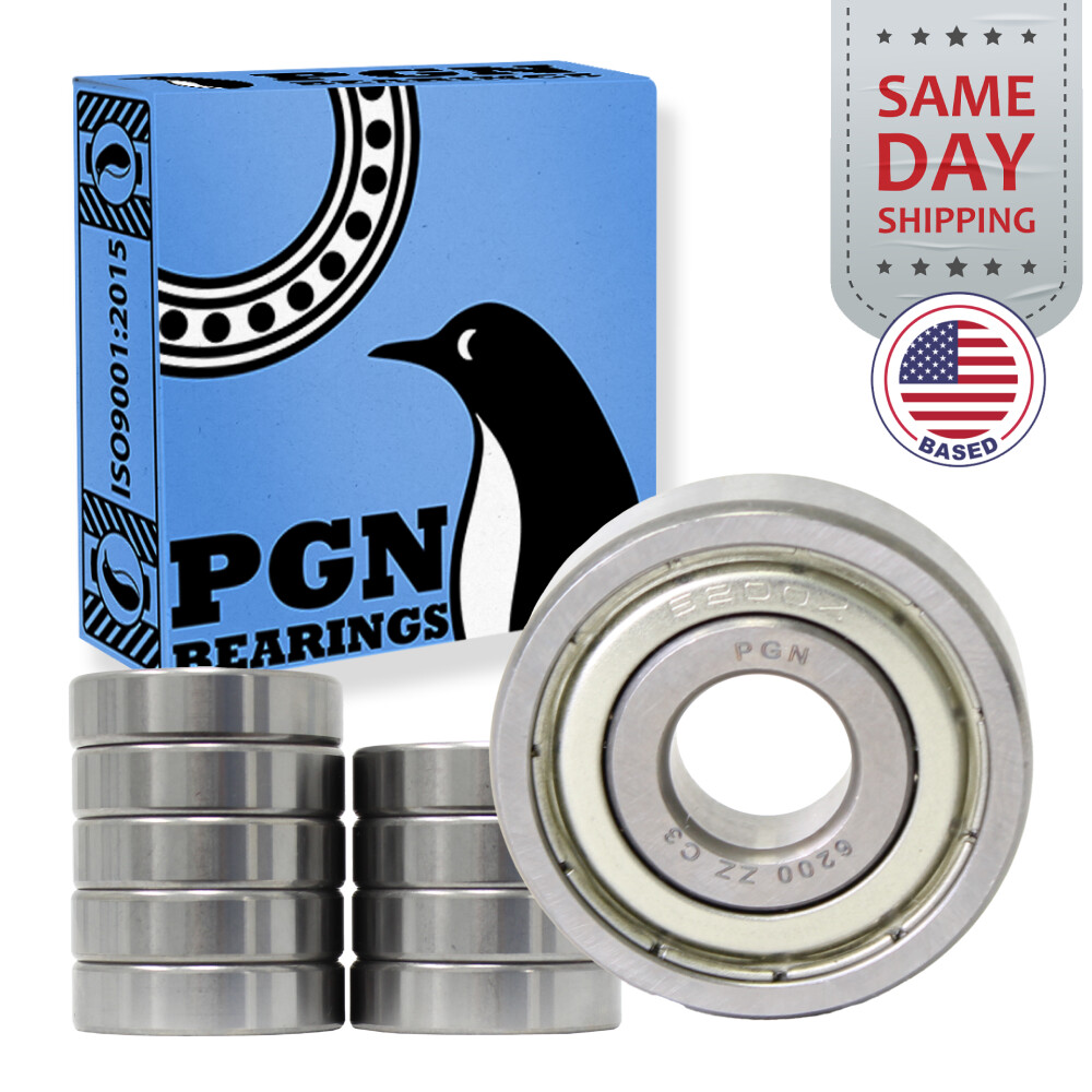 (10) 6200-ZZ Premium Metal Shield Ball Bearing C3 EMQ, 10x30x9, 6200 ZZ 6200z