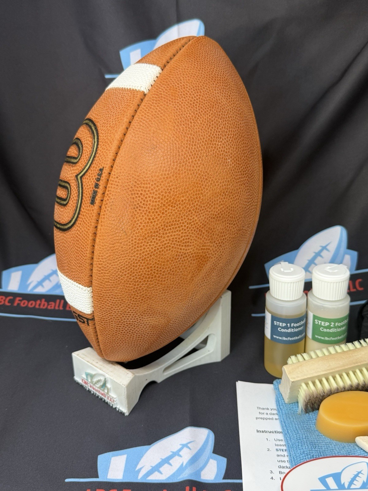 Brand New Wilson GST Full-Size Leather Football + LBC Football DIY Prep Kit
