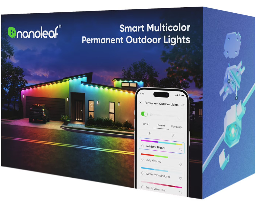 Nanoleaf Smart Multicolor Permanent Outdoor Lights Starter Kit 16.6 FT