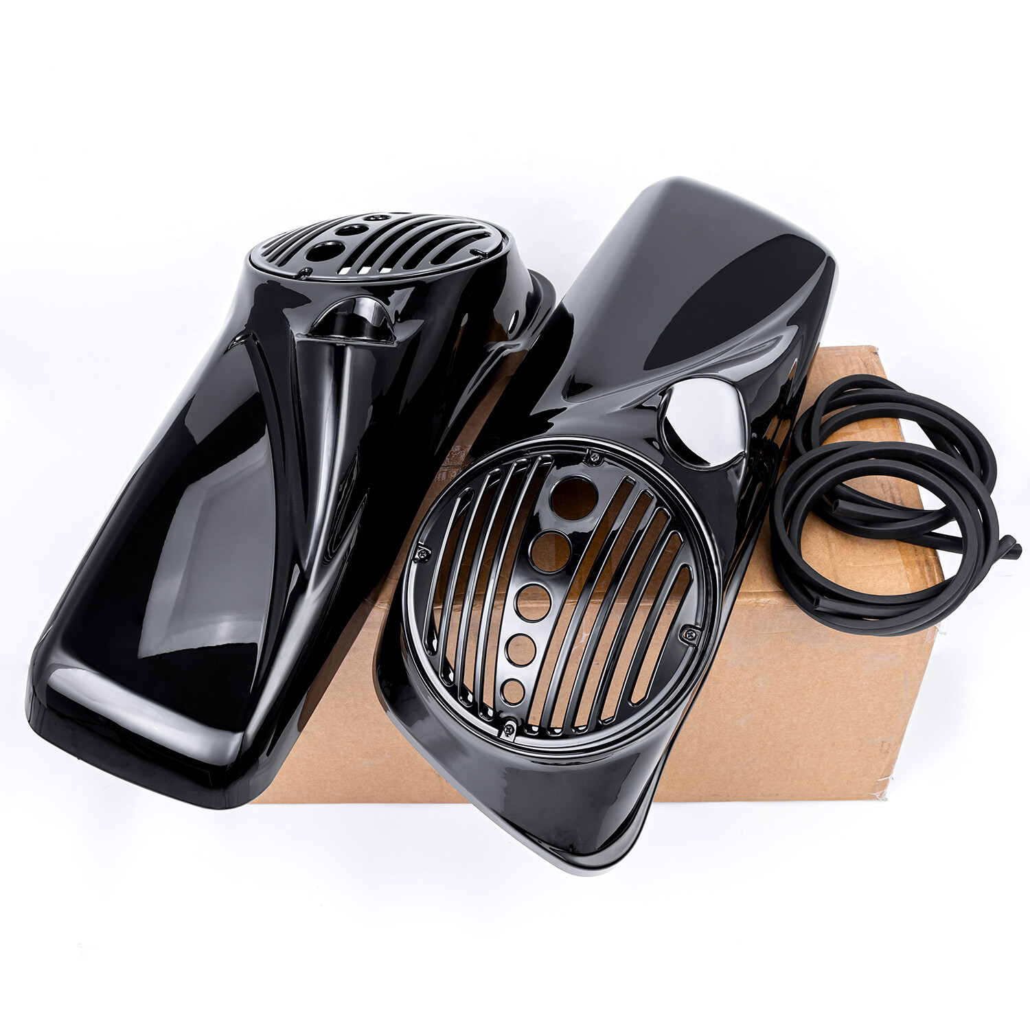 8inch Speaker Saddlebag Lids w/ Tweeter port For 14+ Harley Road King Road Glide