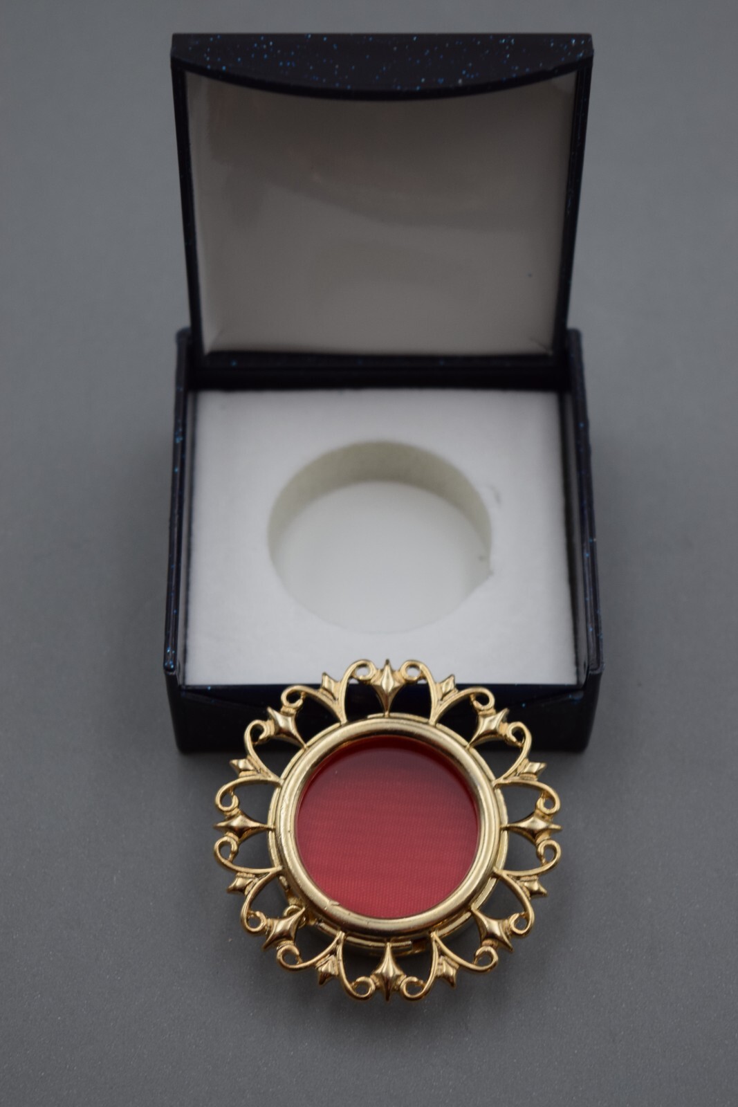 Large Relic Theca, Gold Plated Reliquary - Saint Relic Theca with Case (F)