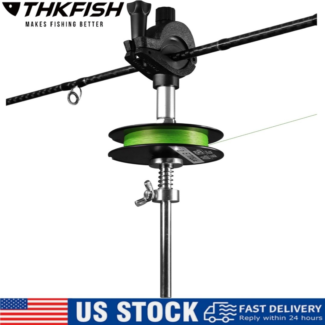 Fishing Line Spooler Fishing Rod Reel Spooling Station System Fishing Pole Clamp