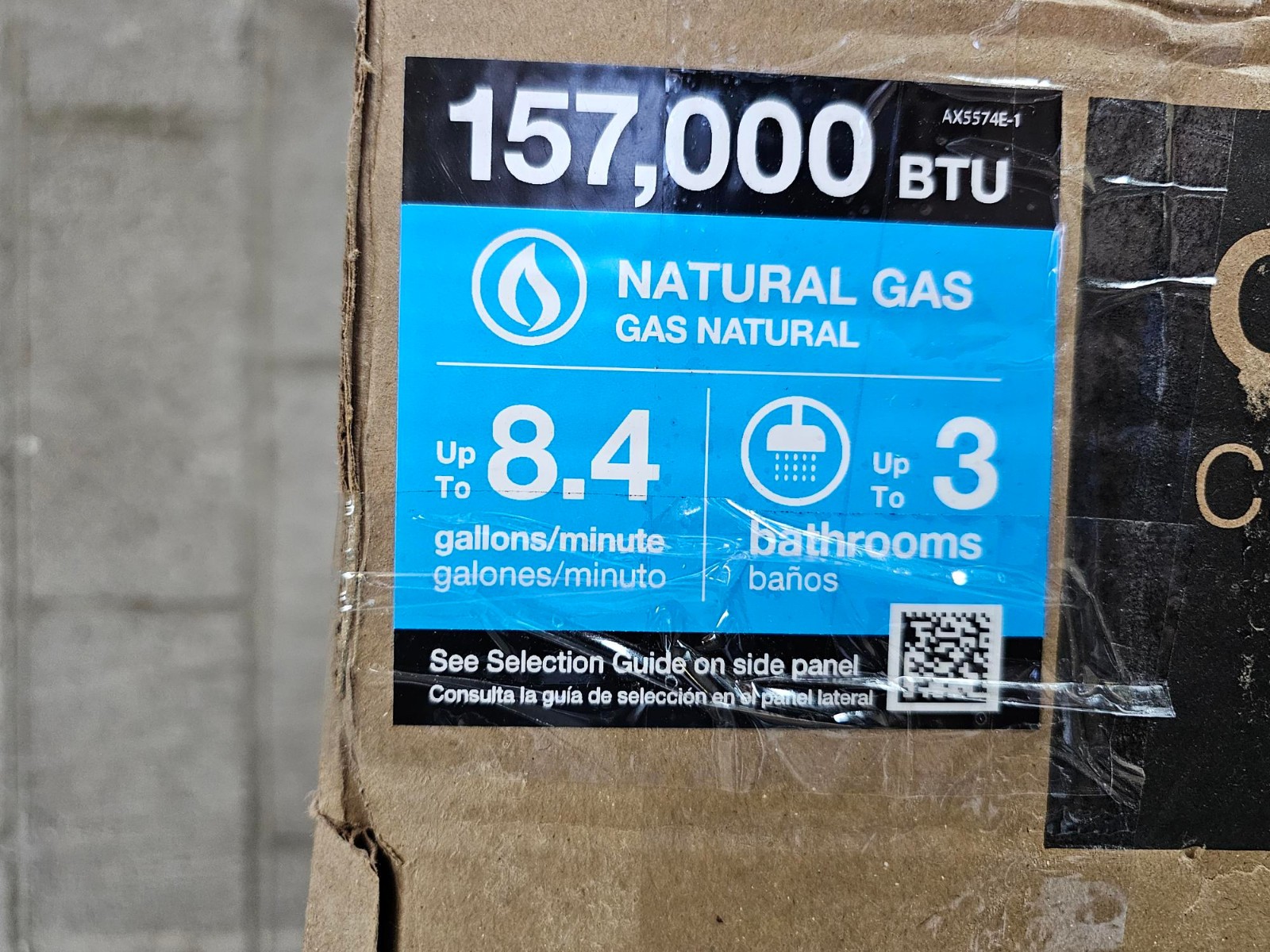 RHEEM ECOH160DVLN-3 Tankless Natural Gas Water Heater 8.4 GPM 157,000 BTU