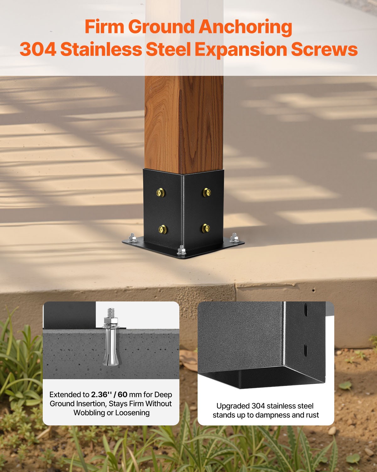 VEVOR 4x4" Pergola Bracket Kit Inner 3.5x3.5 3- and 4-Way Brackets for Gazebo