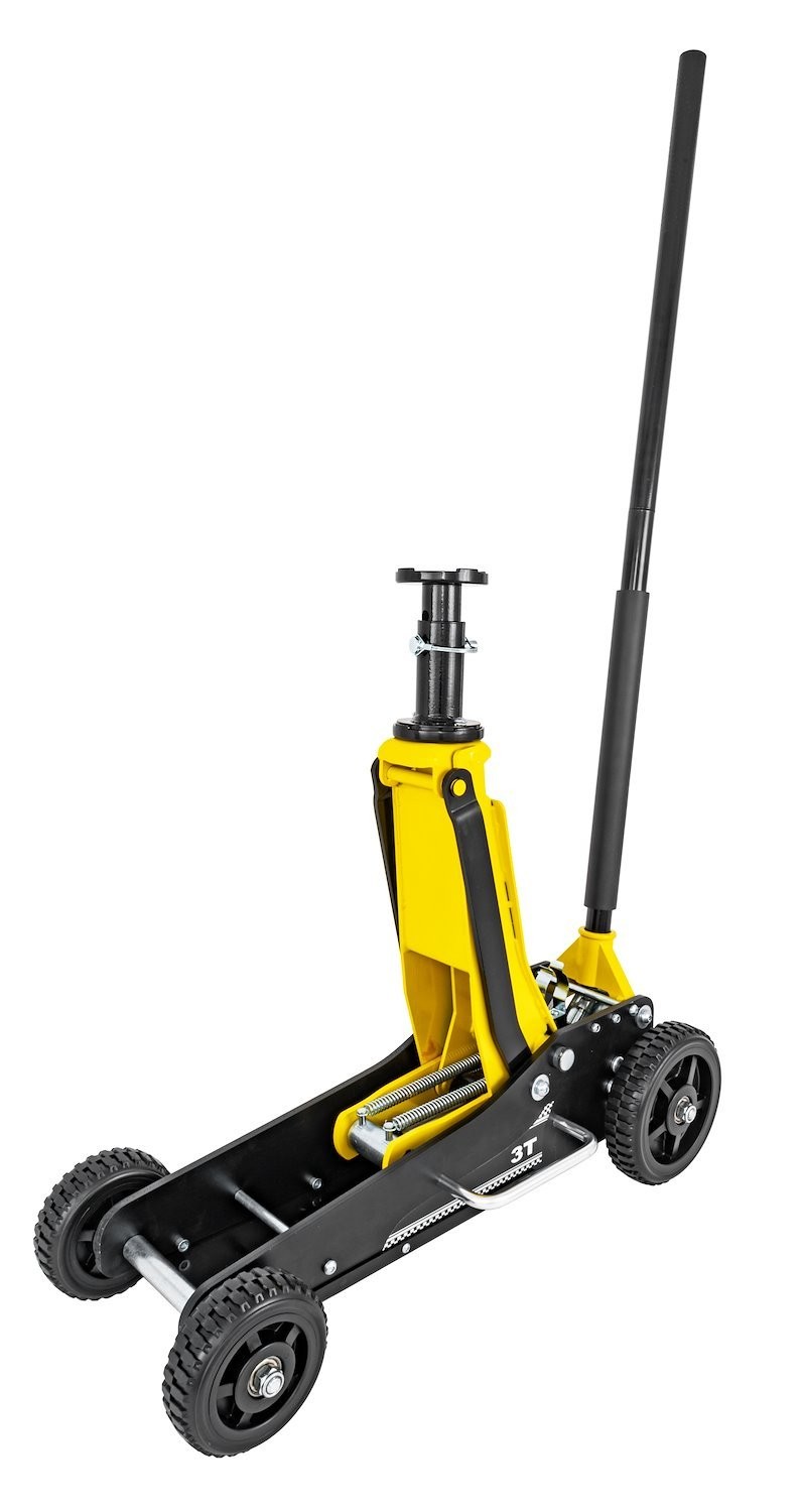 JEGS Heavy Duty 3-Ton Hydraulic Off-Road Floor Jack with Large Wheels and Built