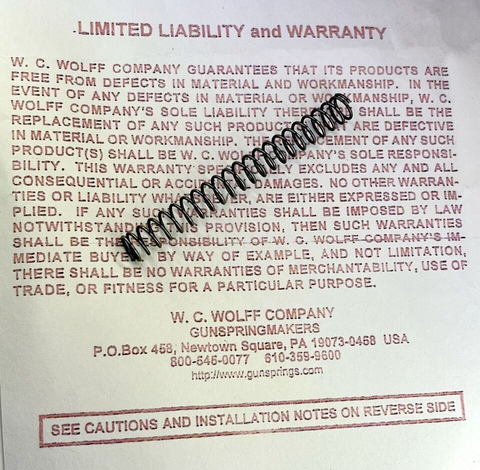 WOLFF Glock Striker Spring 4, 4.5, 5, 5.5 or 6.