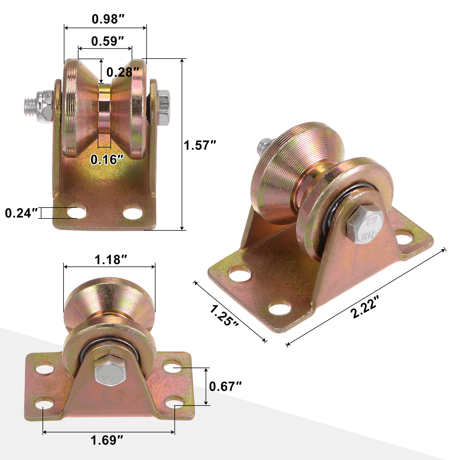 8 PCS 1.2" V Groove Wheel Sliding Gate Caster 661 lbs Capacity Per Wheel