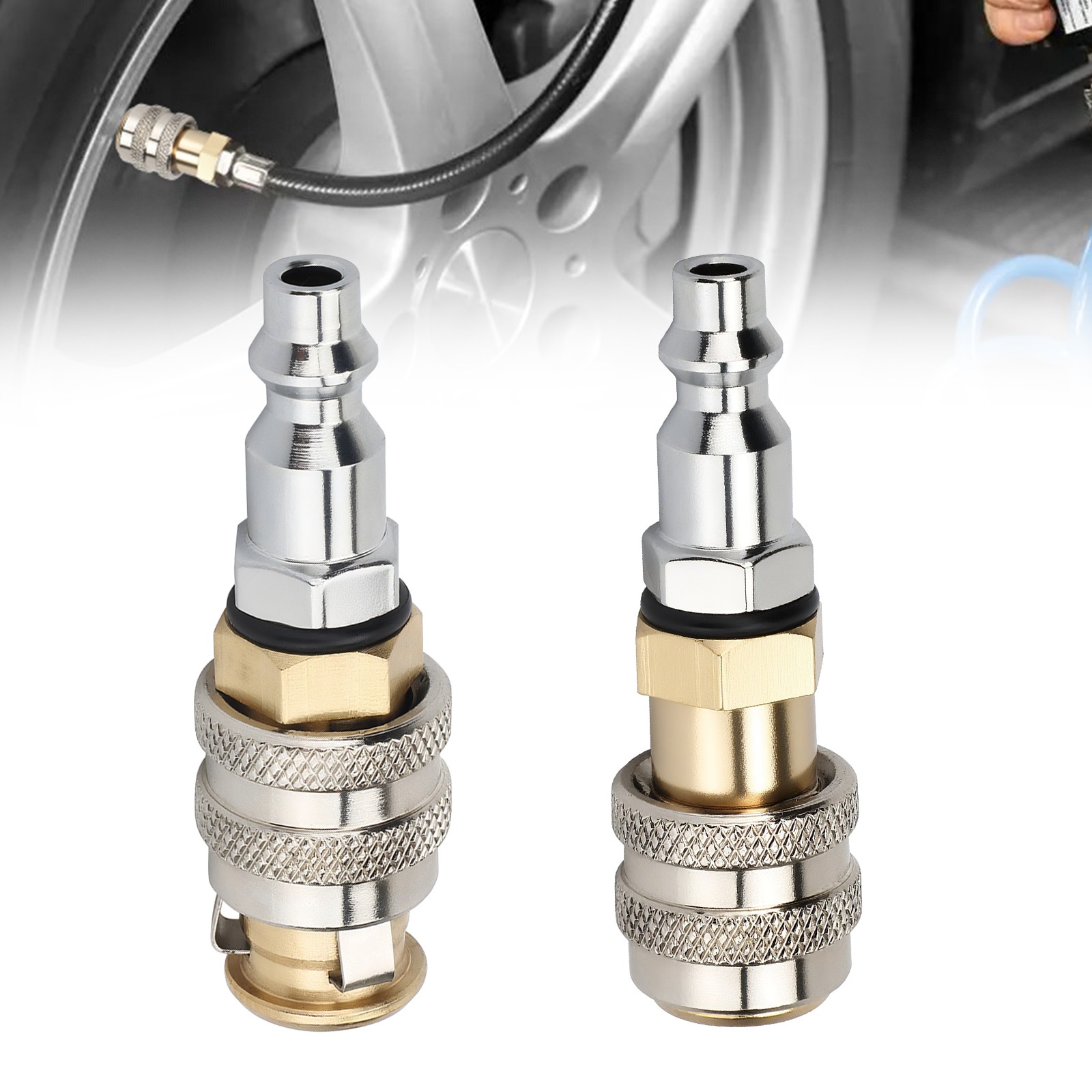 250PSI Brass Lock-on Air Chuck with Tire Inflator Valve Quick Connect 1/4" FNPT