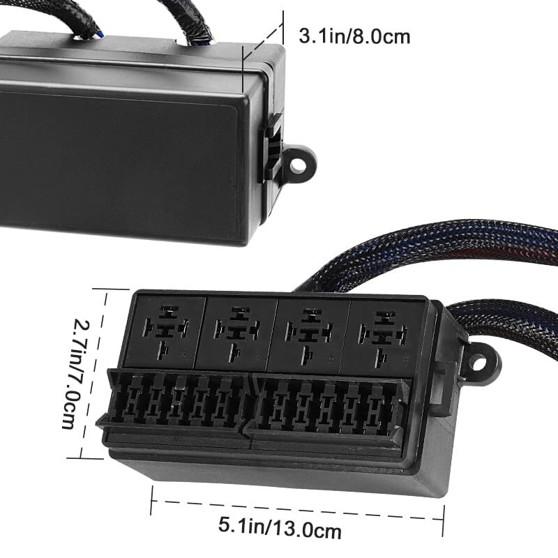 12 Volt Fuse Relay Box Pre-Wired Fuse and Relay Box with 4 Relays and 12 Way