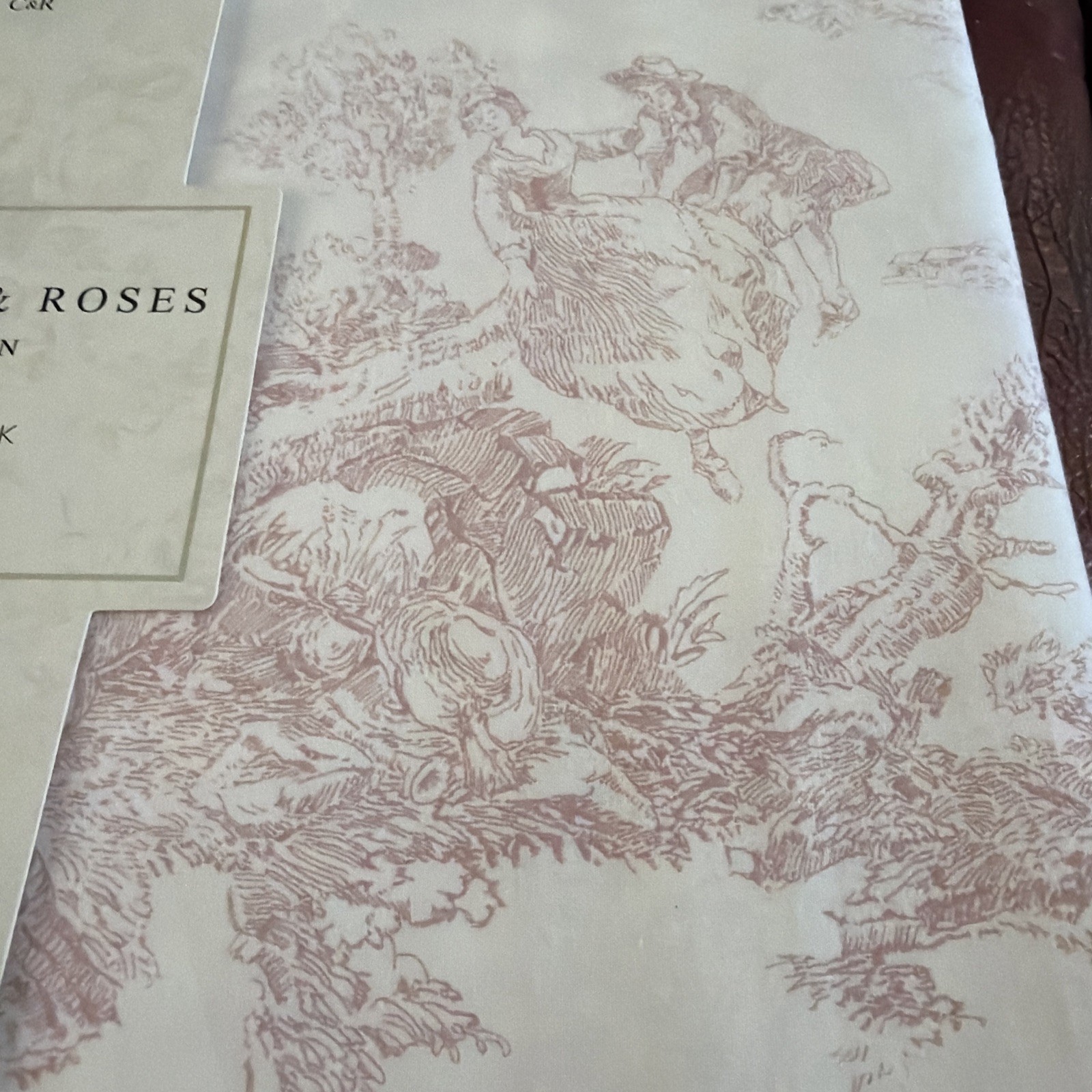 Cabbages and Roses King Duvet Set New Cotton Percale Country Toile Rose Pink