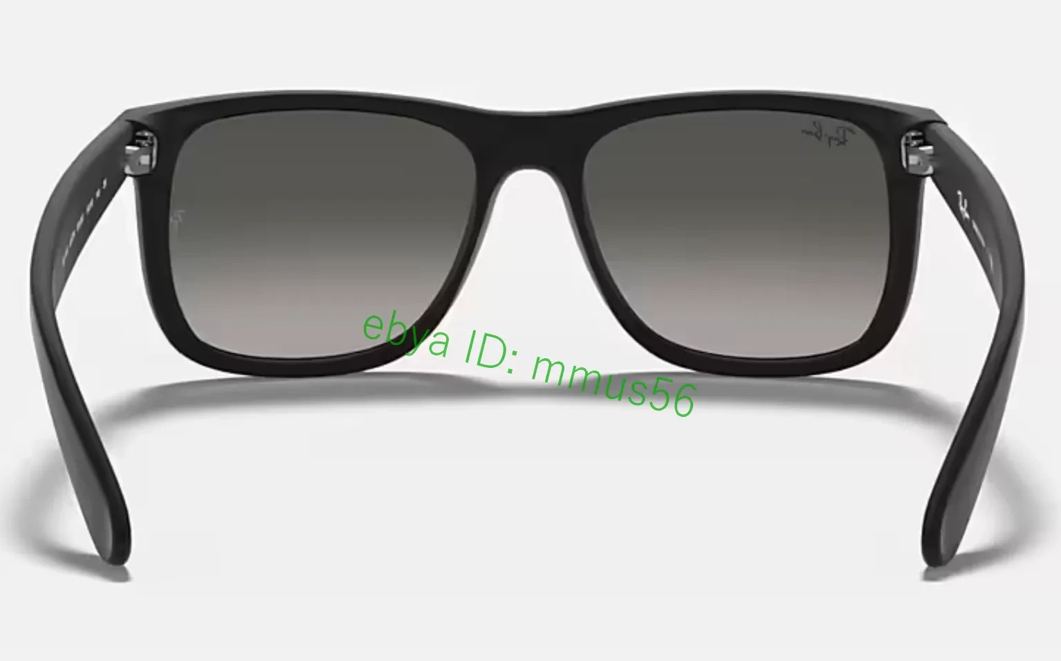 Ray-Ban JUSTIN RB4165 601/8G Sunglasses Dark Grey Matte Rubber Black 54mm