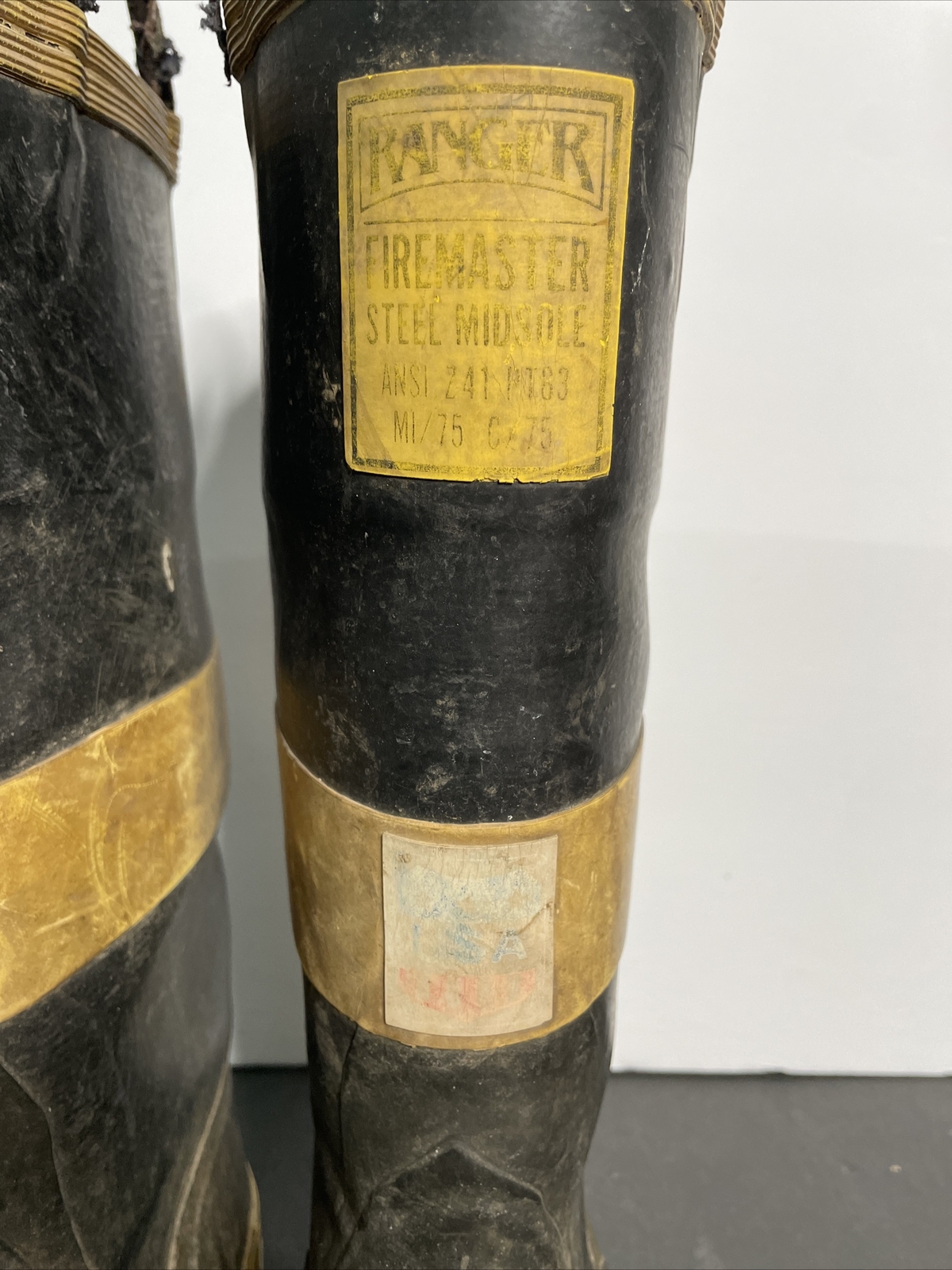 Vintage Ranger Rubber Co Firemaster Steel Toe Insulated Boots Size 10.5 USA Made