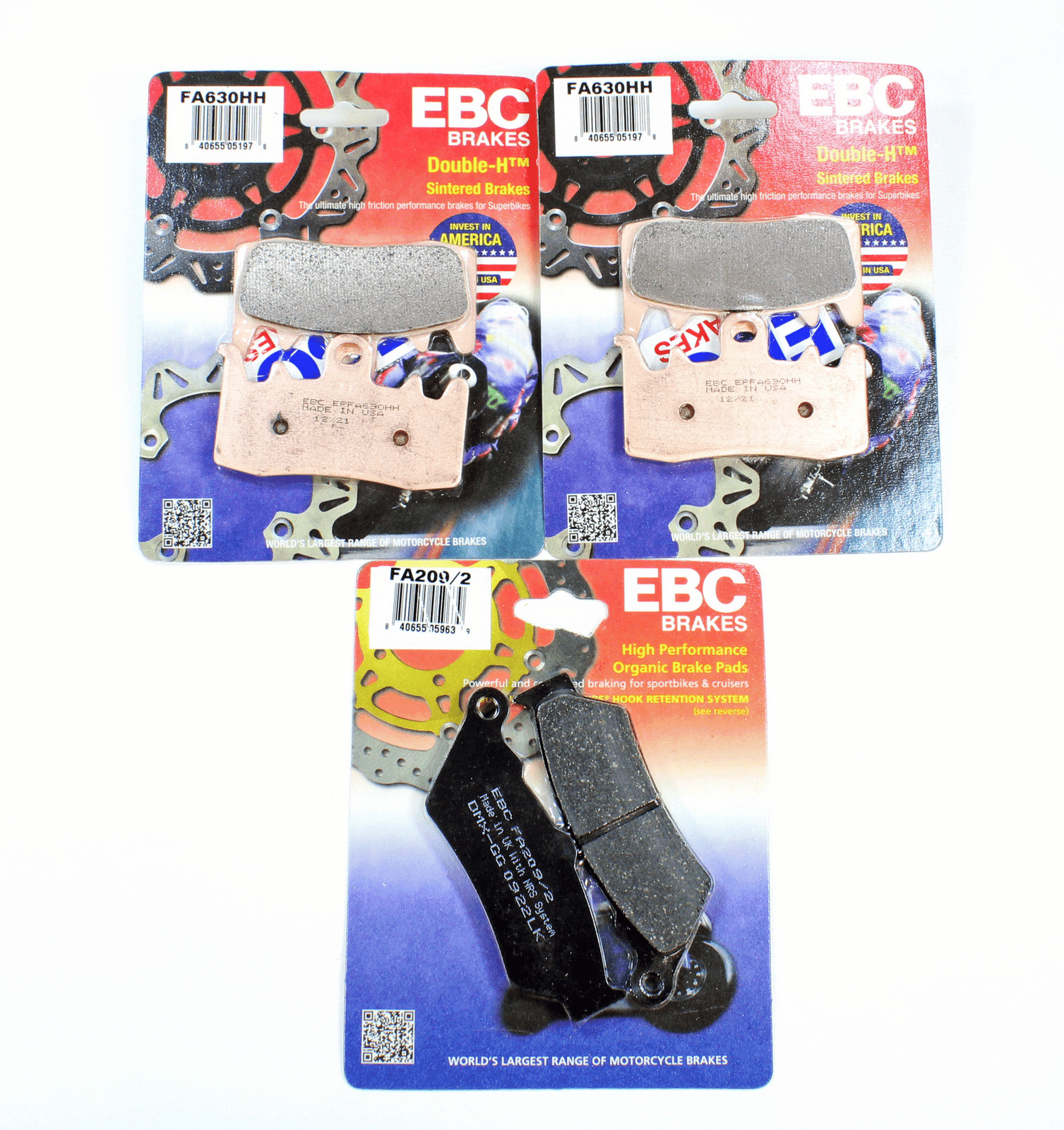 EBC Sintered Brake Pad Set FA379HH 3 Pairs Front/Rear for select BMW R1200/1250