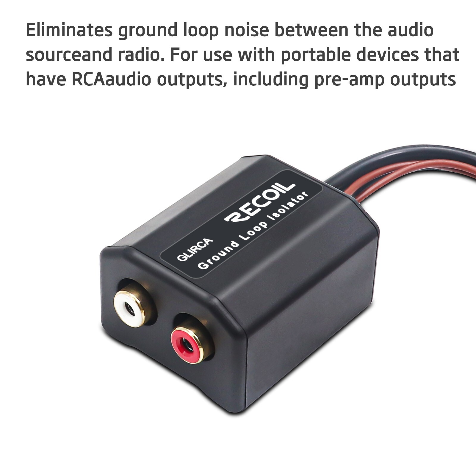 RECOIL GLIRCA 2-Channel RCA Stereo Ground Loop Isolator, Amplifier Noise Filter