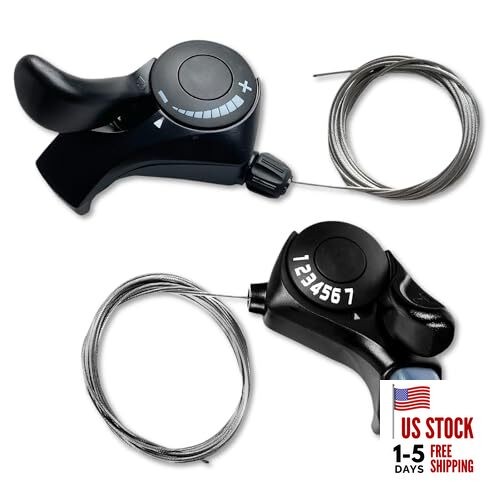 Bike 7 Speed Shifter，3X7 Thumb Gear Shifters，One Pair TX-30 Lever and