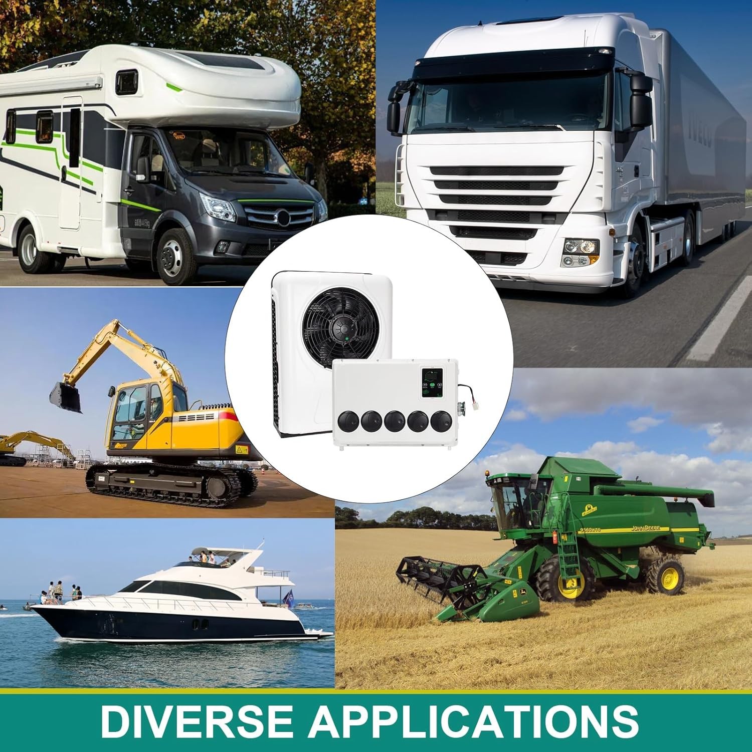 12000BTU 12V Truck Cab Air Conditioner Split AC for Semi Trucks Bus RV Caravan