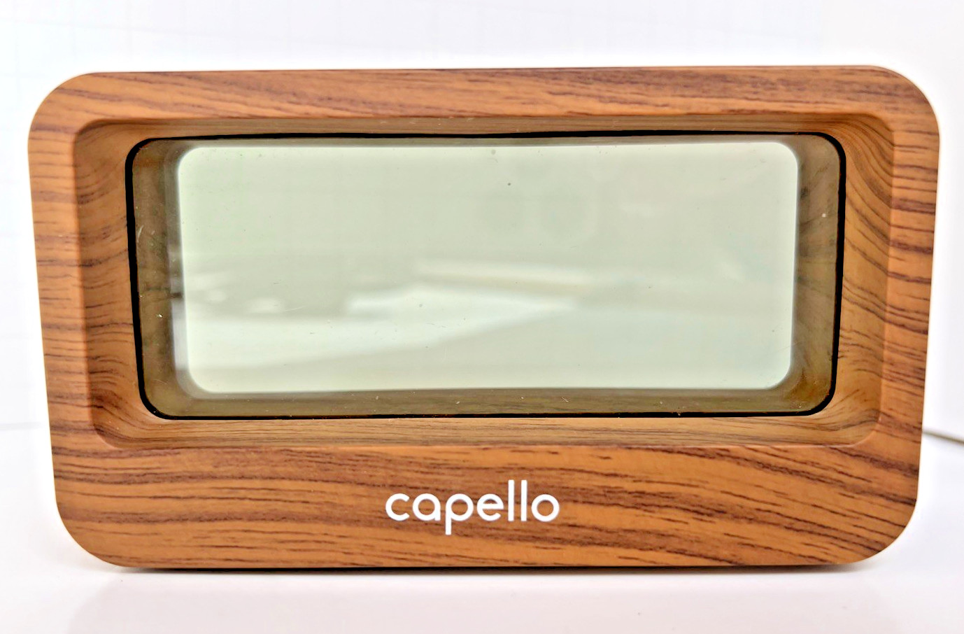 Capello Wood Grain Digital Alarm Clock Large Display USB Charging AC Adapter