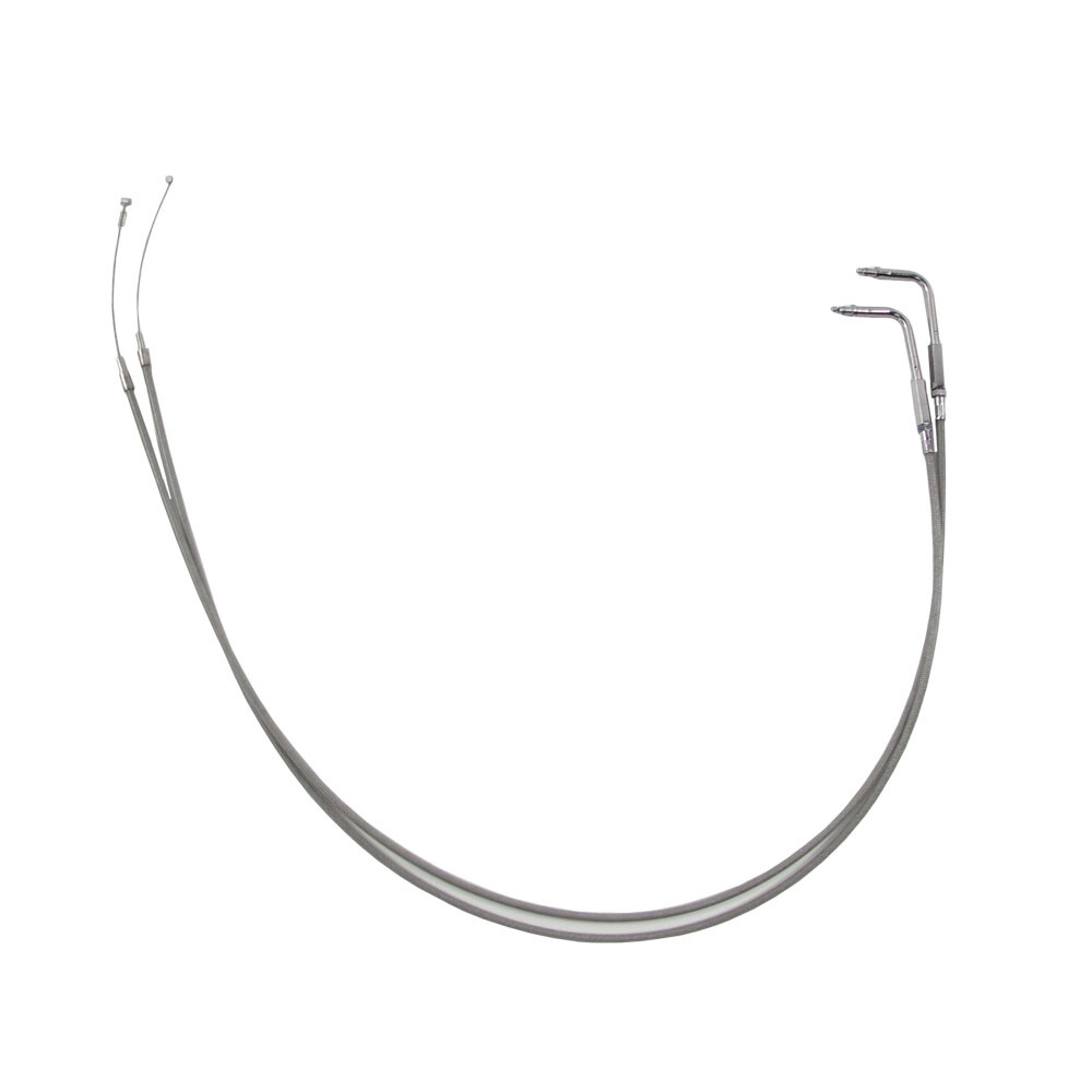 130cm 51.0" Chrome Throttle and Idle Cables for Harley Touring FLHX FLTRX