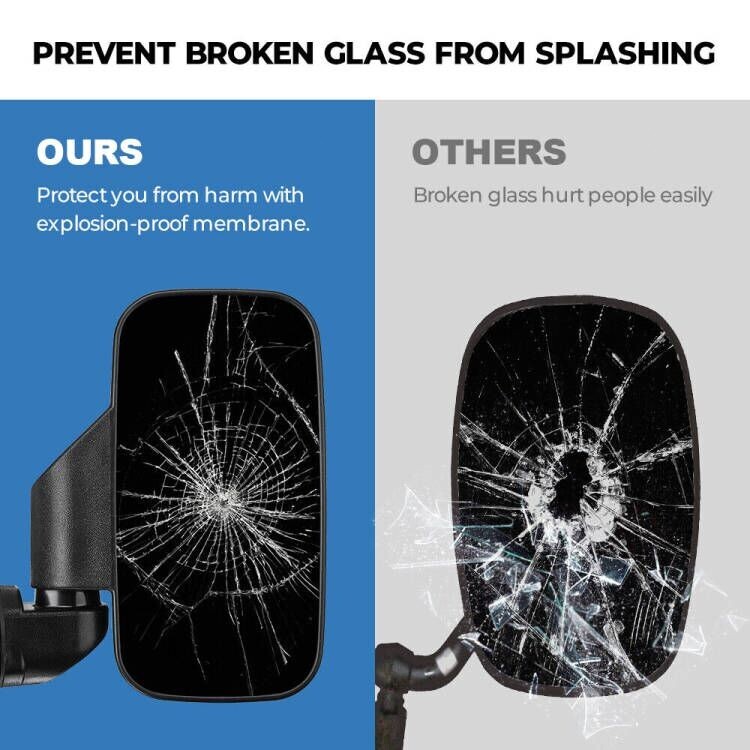 UTV Side Mirrors & Center Mirror For 2017-2024 Polaris Ranger 500 570 /900 /1000