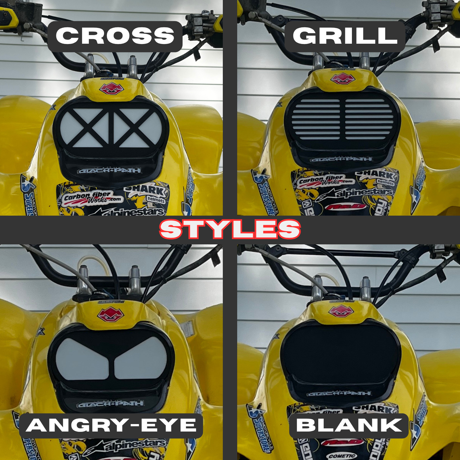 Honda 400ex Headlight DELETE: Headlight Block-off Plate