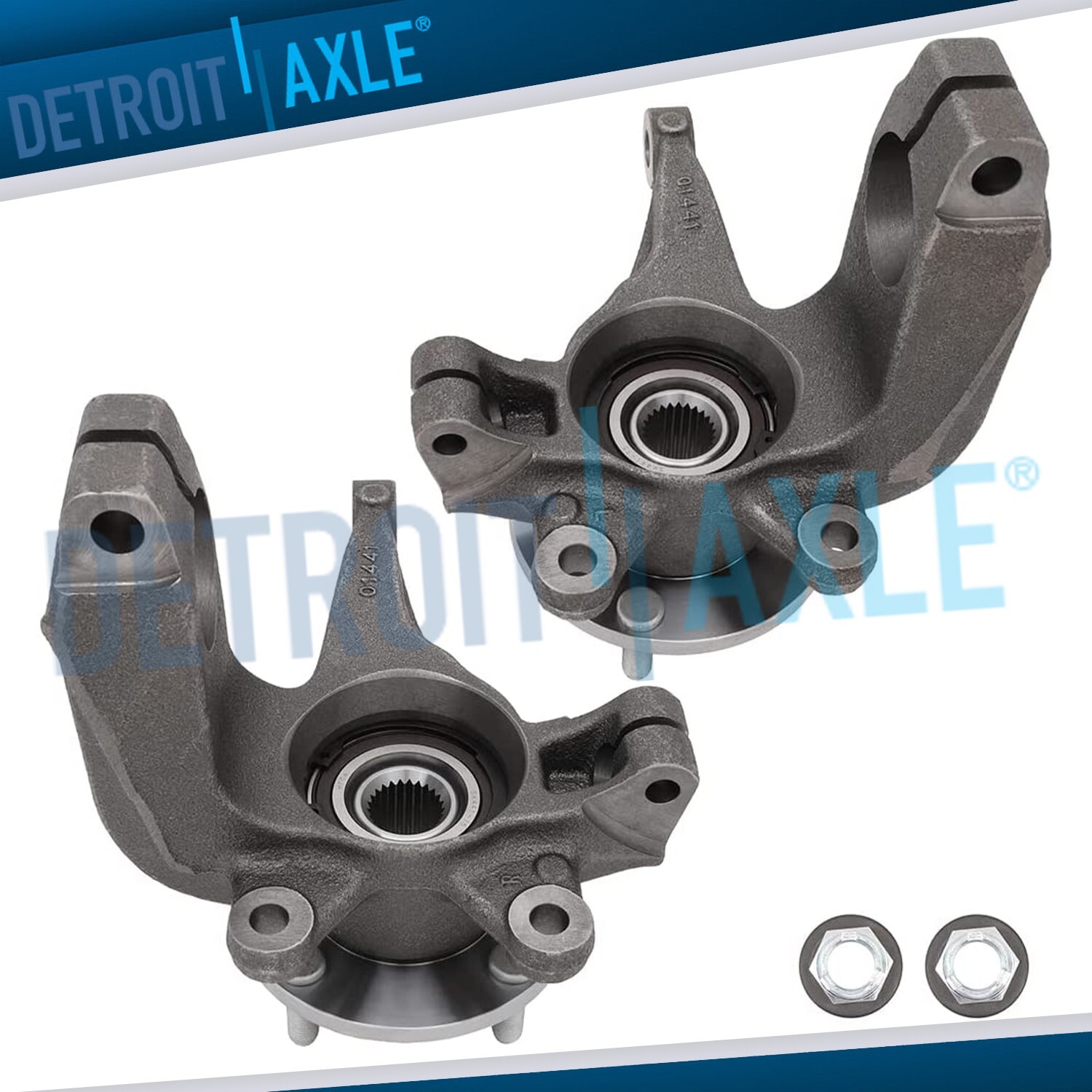 Front Steering Knuckle+Wheel Hub Bearing for 2006 2007 2008 2009-2011 Ford Focus