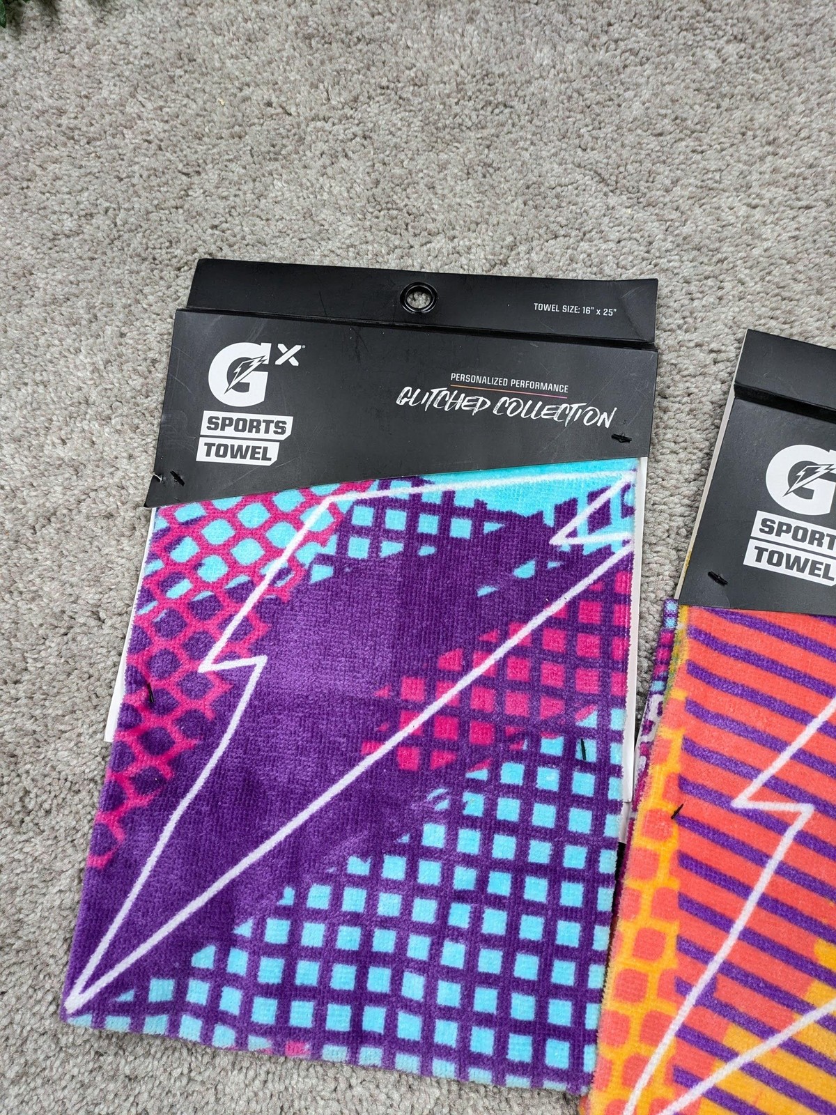 Gatorade GX Sports Towel Glitched Collection 16x25 Cotton Gym Multi Print