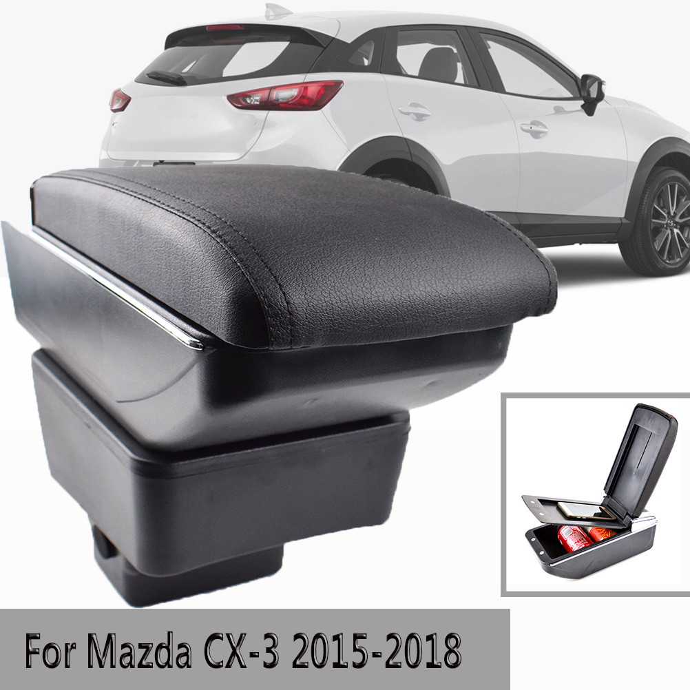 For Mazda CX-3 2015-2018 Dual Layer Armrest Center Console For Storage Box