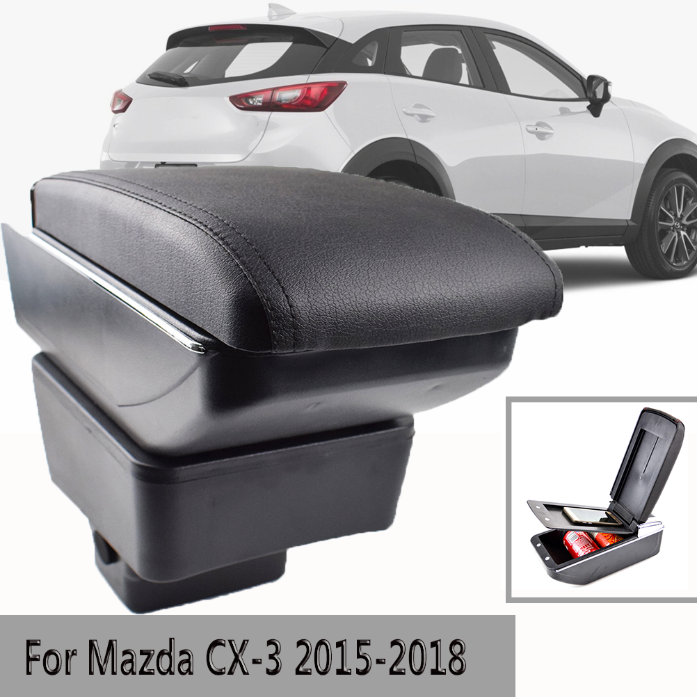 For Mazda CX-3 2015-2018 Dual Layer Armrest Center Console For Storage Box