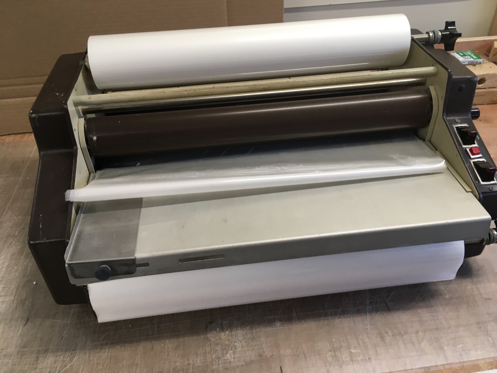 **LEDCO PREMERE 1 18-INCH COMMERICAL LAMINATOR & 2 ROLLS HD SHOP SCHOOL