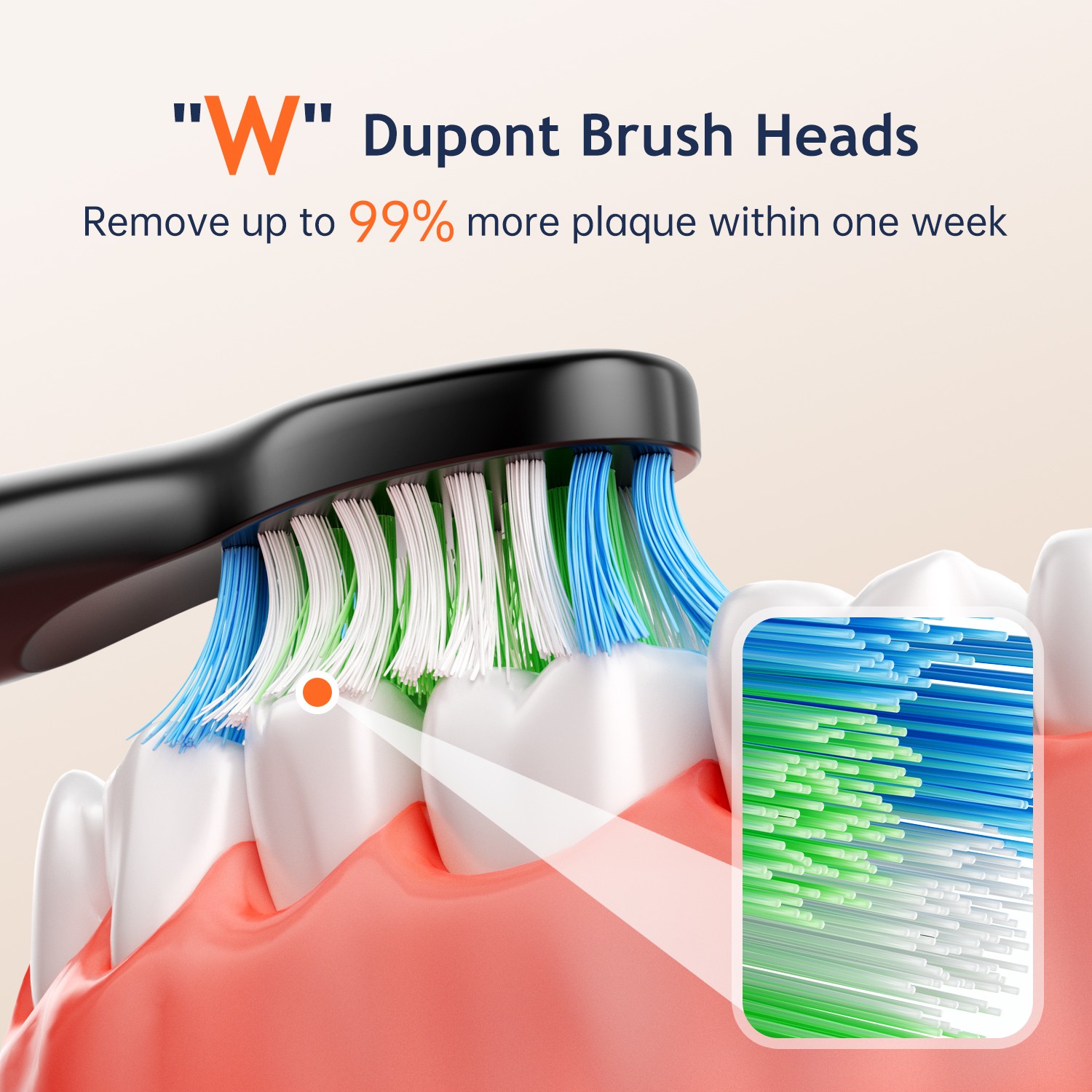 Fairywill Sonic Electric Toothbrush 5 Mode Timer Rechargeable with 6 Brush Heads