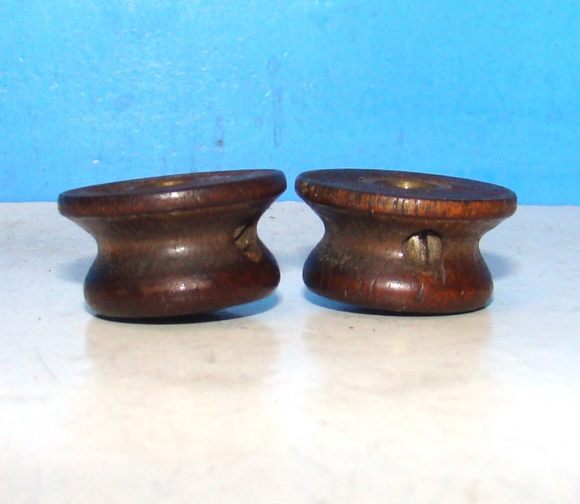Wood Deco table tube Radio Knobs 1920-30's 7/8" Diameter @ Skirt x 1/2" Depth