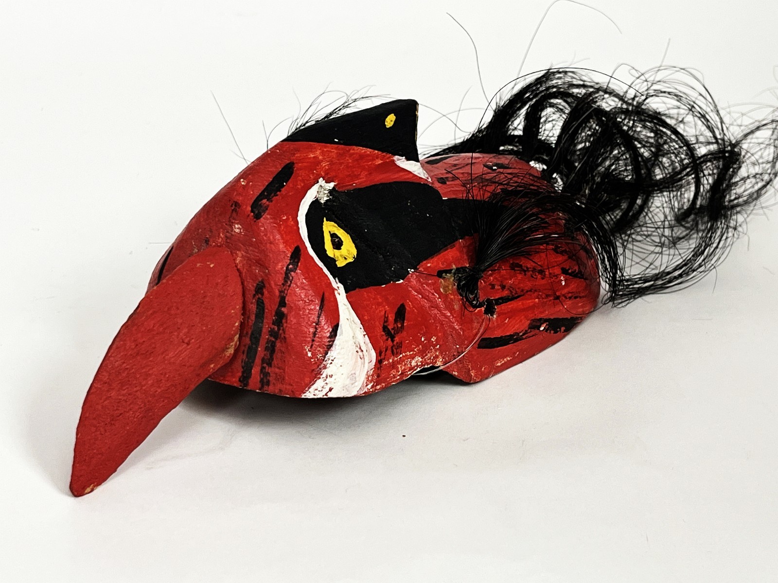 MAYO PASCOLA YAQUI FOLK ART ETHNOGRAPHIC CARVED WOOD OWL BIRD DANCE MASK SONORA