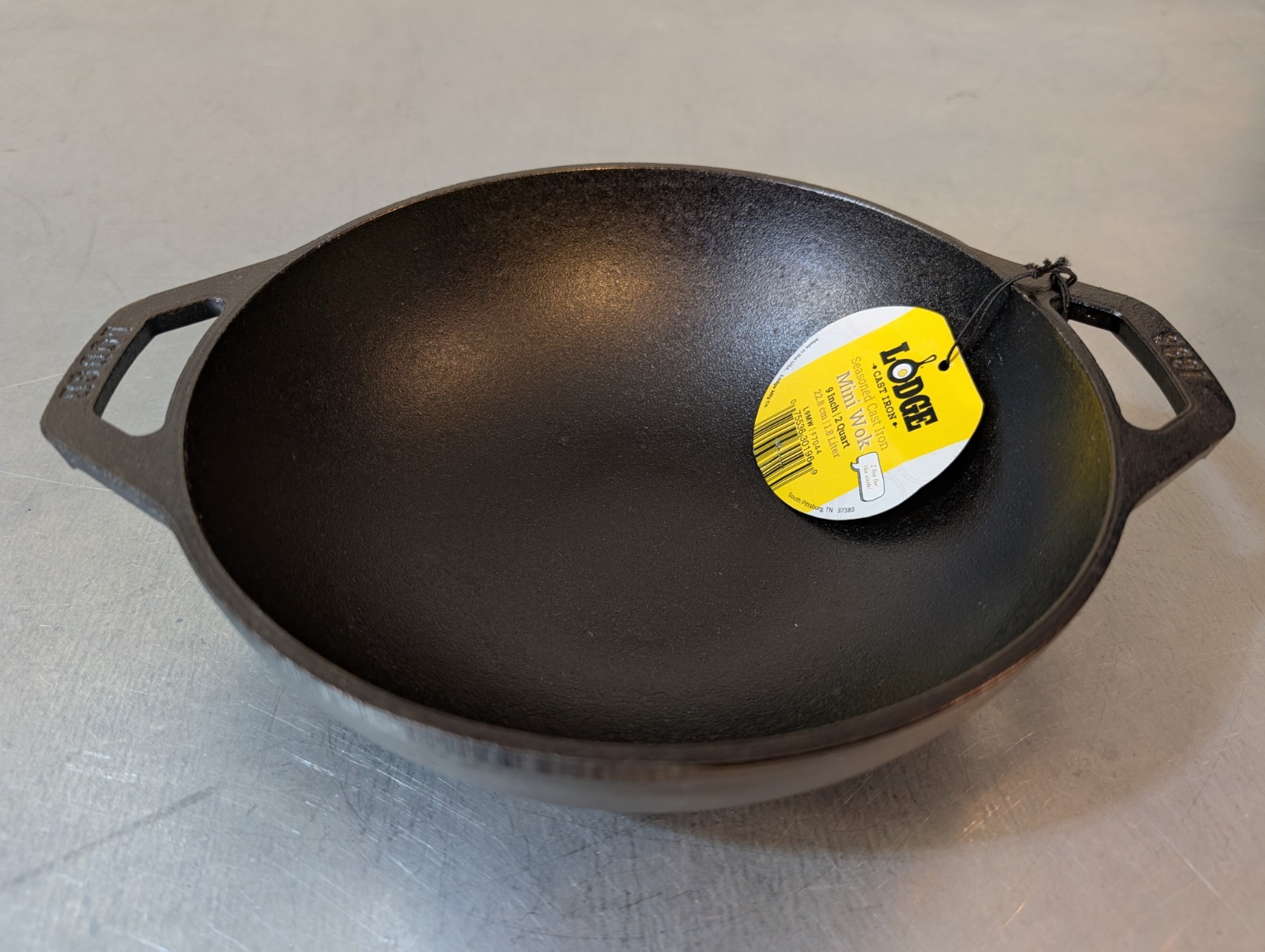 Lodge USA 9" Seasoned Cast Iron Mini Wok