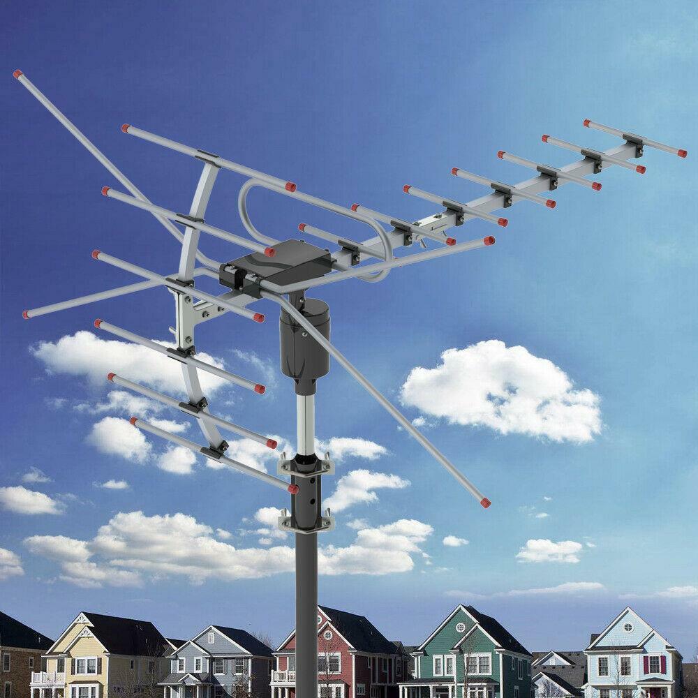 990 Miles HD 1080P Outdoor Amplified HDTV Digital TV Antenna Long Range VHF UHF