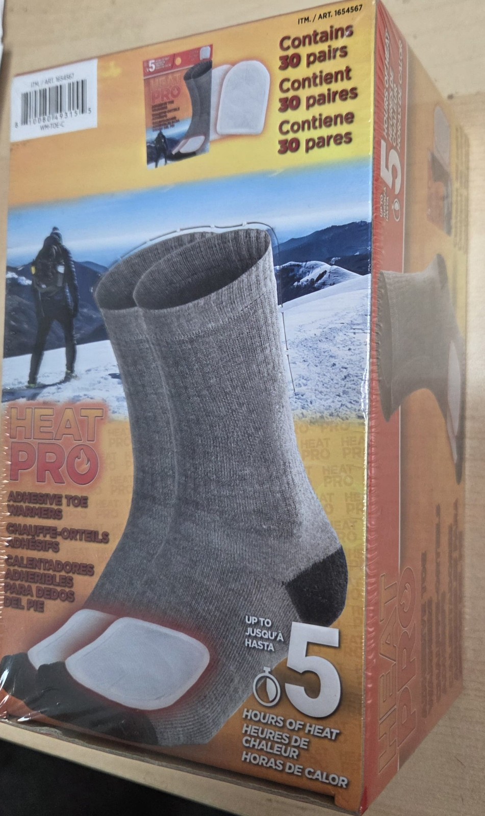 Heat Pro Adhesive Toe Warmers 30 Pairs 60Individual 5 Hours Heat EXP 2029 Sealed