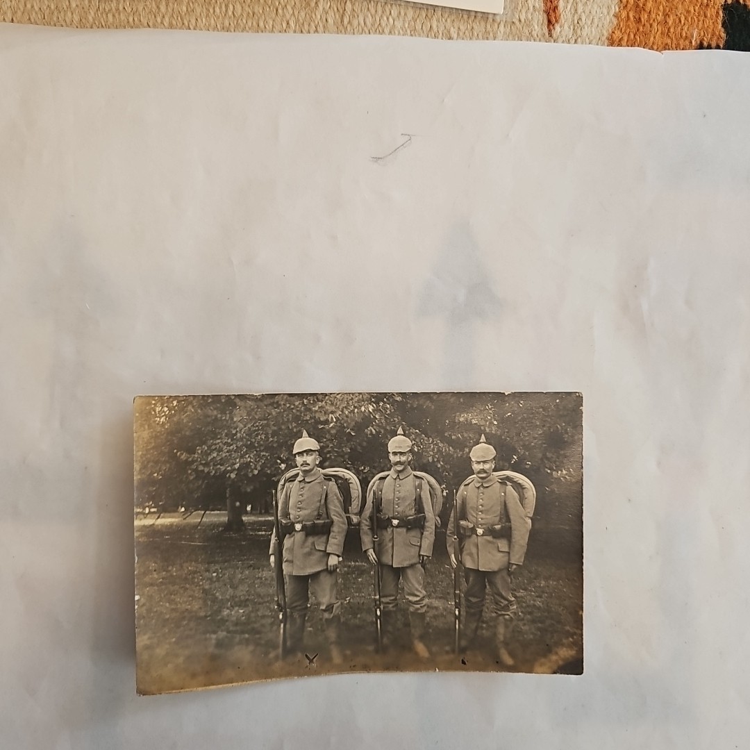 German Soldiers Ww1 Rppc.  Pickelhaube Helmut's.