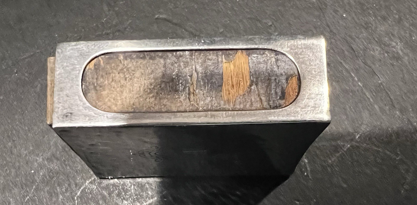 Vtg Sterling Silver Hammered Matchbox Holder Vesta Case Safe Matches Engraved E