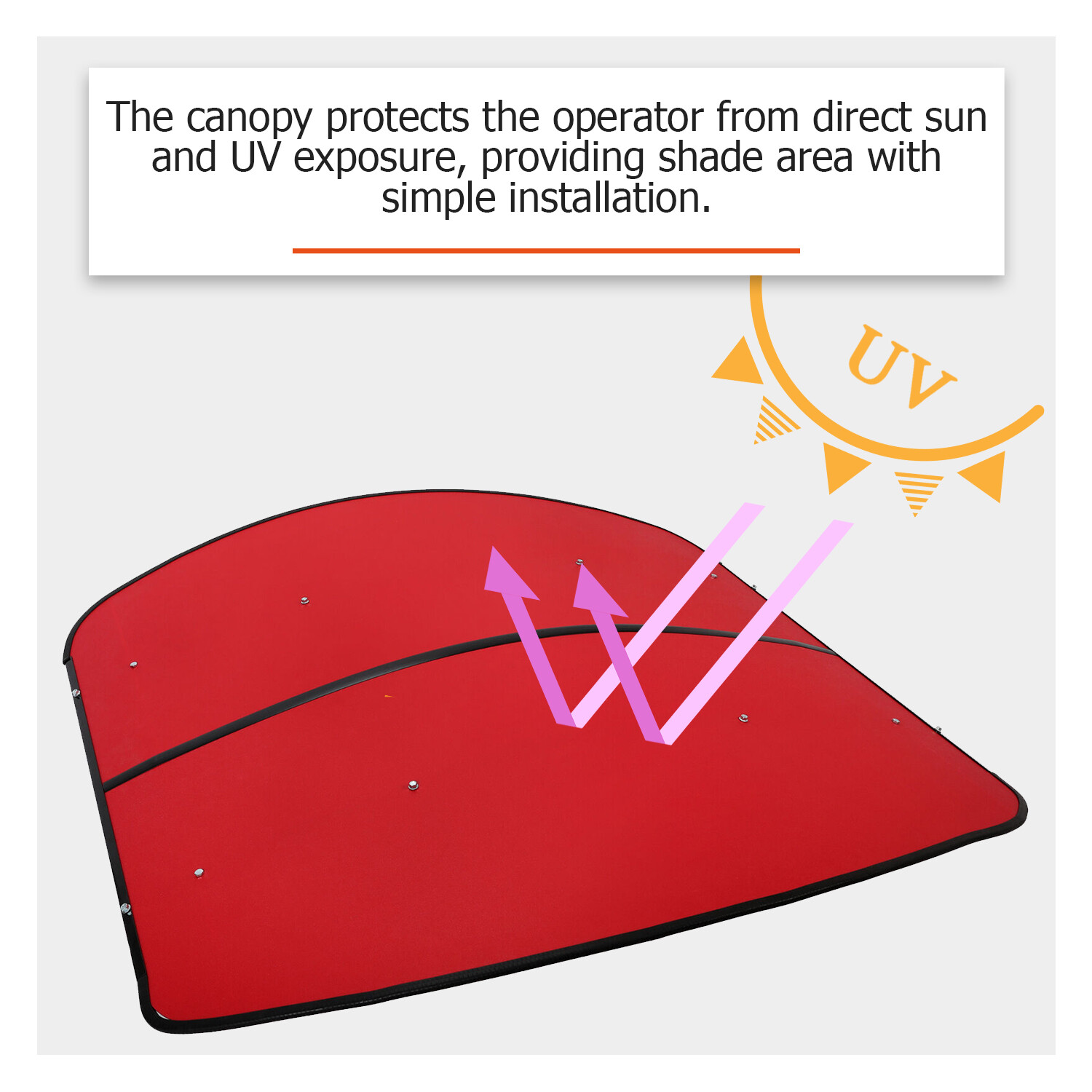 Tuff Top Tractor Canopy for ROPS 52 x 52 Red Sun Shade